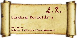Linding Koriolán névjegykártya